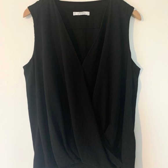 Mango Cross Front Black Tank Blouse Size XS - Picture 2 of 4